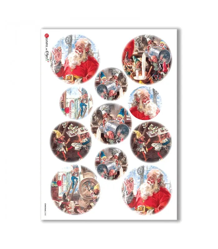 Reispapier - Merry Christmas Weihnachtswerkstatt A5