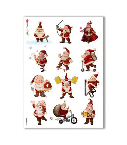 Reispapier A3 - Funny Santa