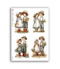 Reispapier A4 - Bauernkinder
