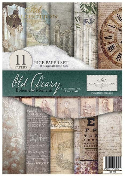 Reispapier Kreativ Set- Old Diary