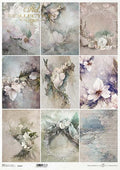 Reispapier A3 - Dream flowers collage