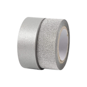 Deko Klebeband Set - silber - Bastelschachtel