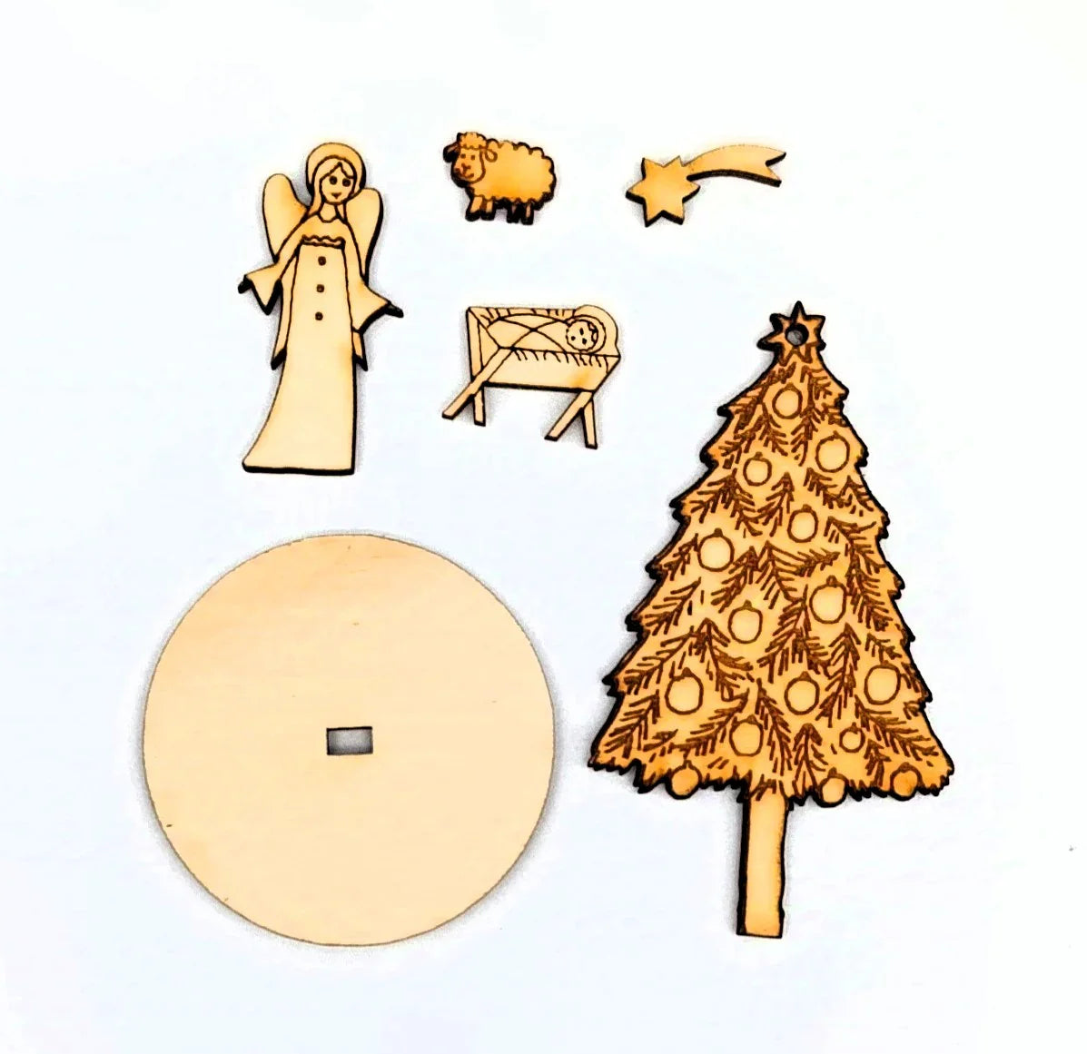 DIY Christbaumschmuck - Engel mit Krippe - Bastelschachtel