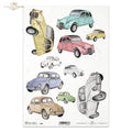 Reispapier A4 - Auto VW Käfer und Renault Ente