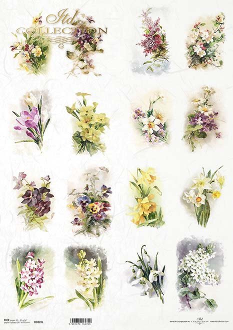 Reispapier A3 - Garden flowers mix