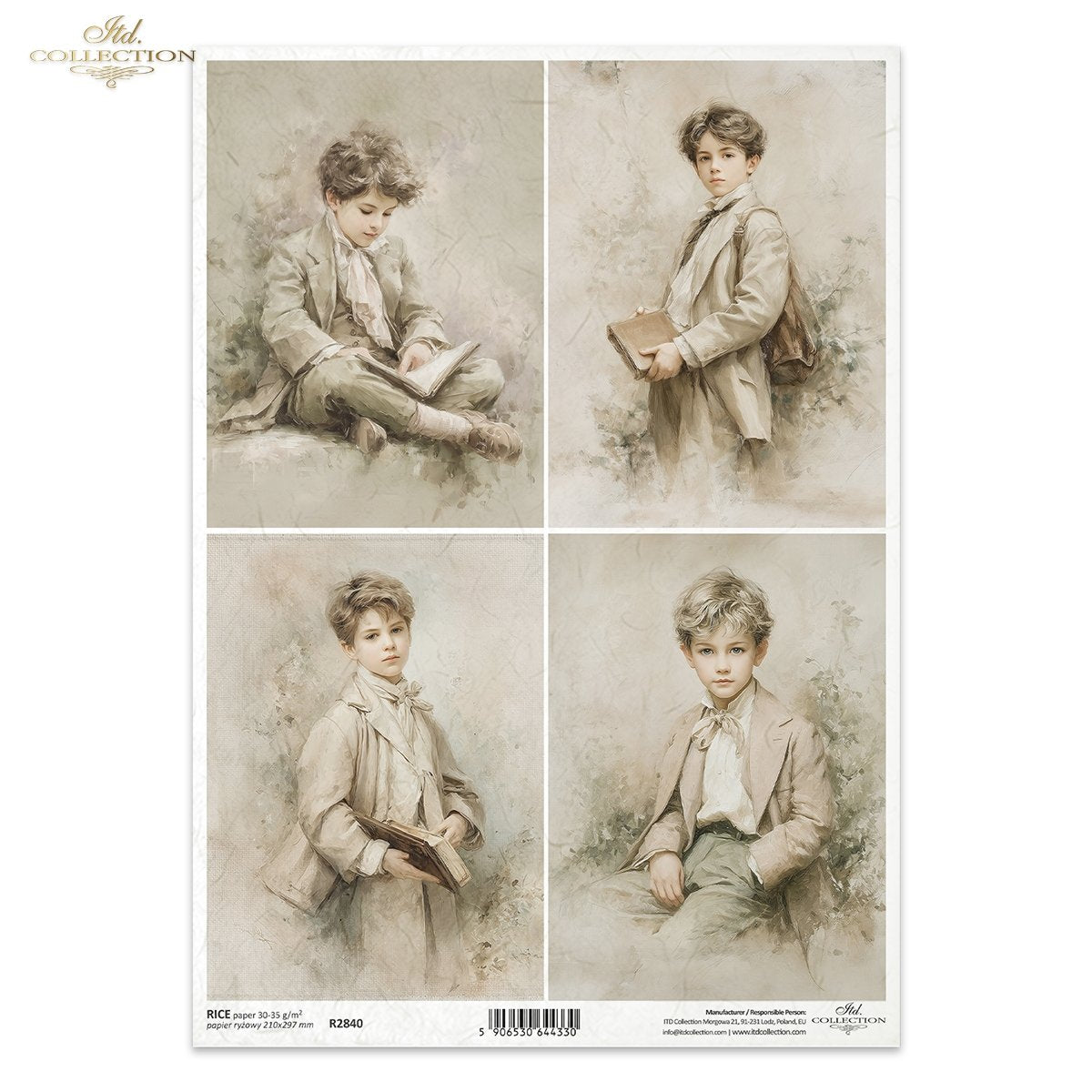 Reispapier A4 – Vintage Porträts & Jungen