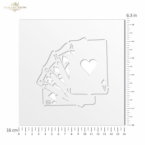 Schablone Kartenspiel 16x16 cm