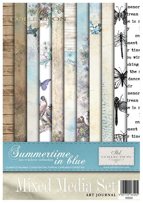 Reispapier Kreativ Set- Summertime in blue