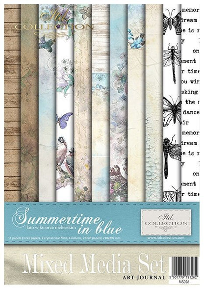 Reispapier Kreativ Set- Summertime in blue