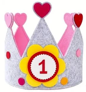 Filzkrone zum Geburtstag mit wechselbaren Zahlen - Bastelschachtel