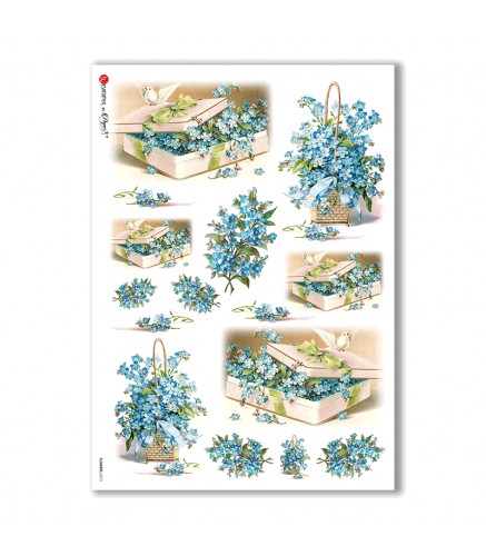 FLOWERS-0273. Victorian Rice Paper flowers for decoupage.