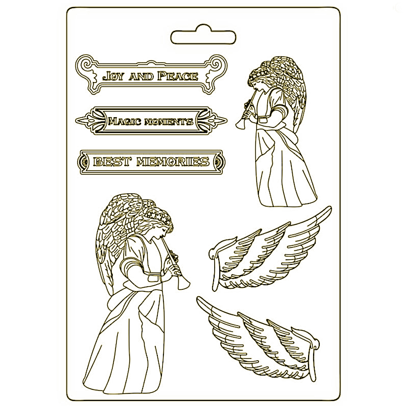 Gießform A5 - Christmas greetings - Angel and wings - Bastelschachtel