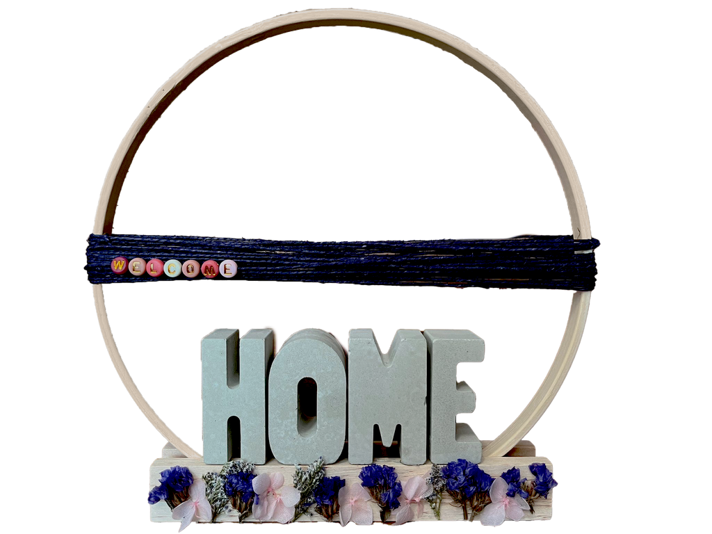 Handgemacht Deko "Home" - Charmantes Dekorationsstück mit Liebe zum Detail - Bastelschachtel