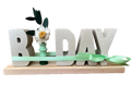 Handgemachte Deko "Happy Birthday" - Unikat mit Blume - Bastelschachtel