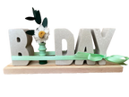 Handgemachte Deko "Happy Birthday" - Unikat mit Blume - Bastelschachtel