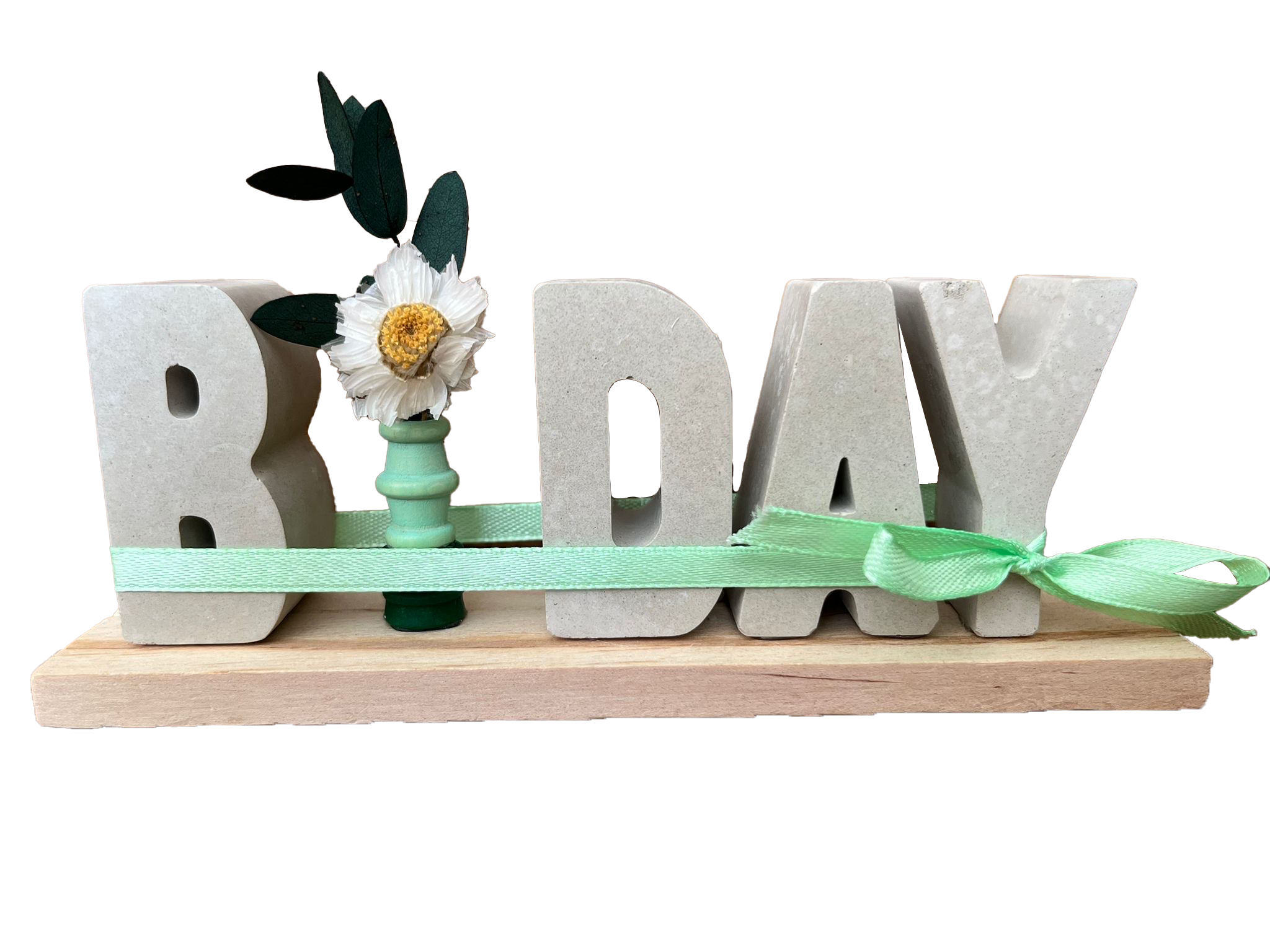 Handgemachte Deko "Happy Birthday" - Unikat mit Blume - Bastelschachtel