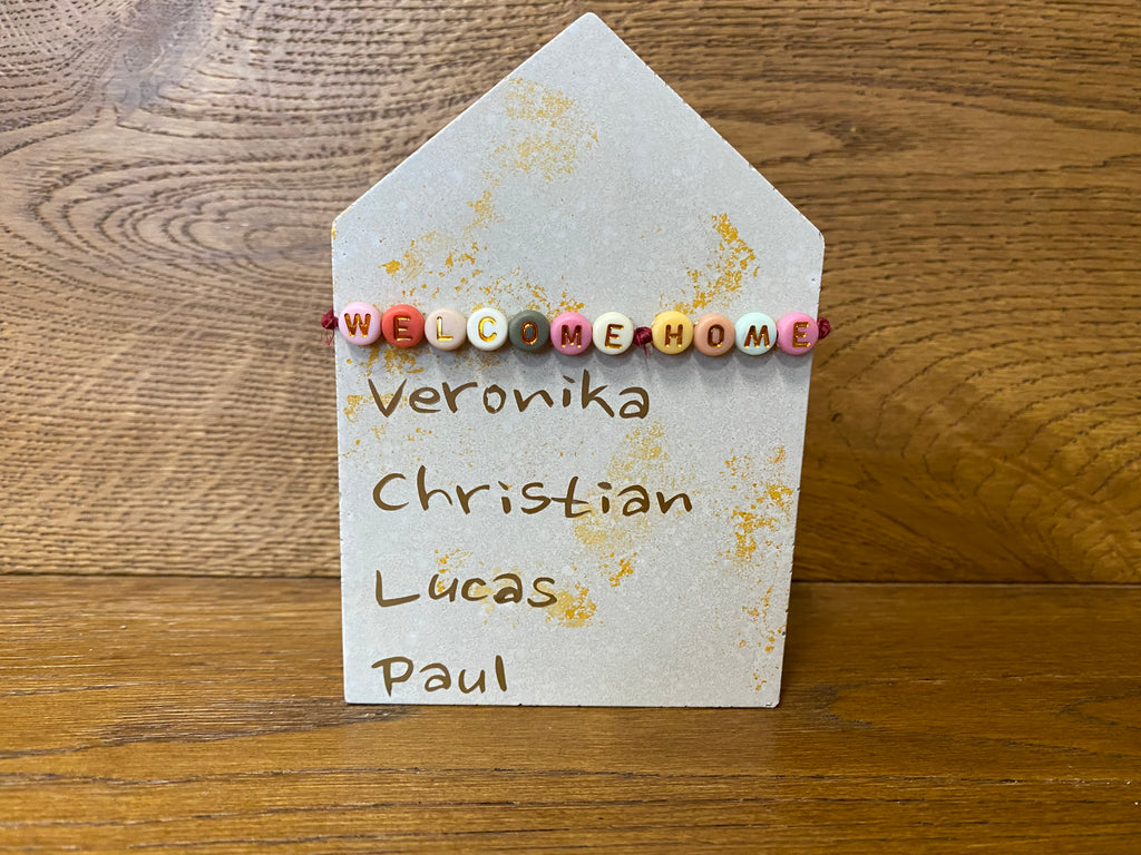 Handgemachte Deko "Home" - Charmantes Dekorationsstück mit Liebe zum Detail - Bastelschachtel