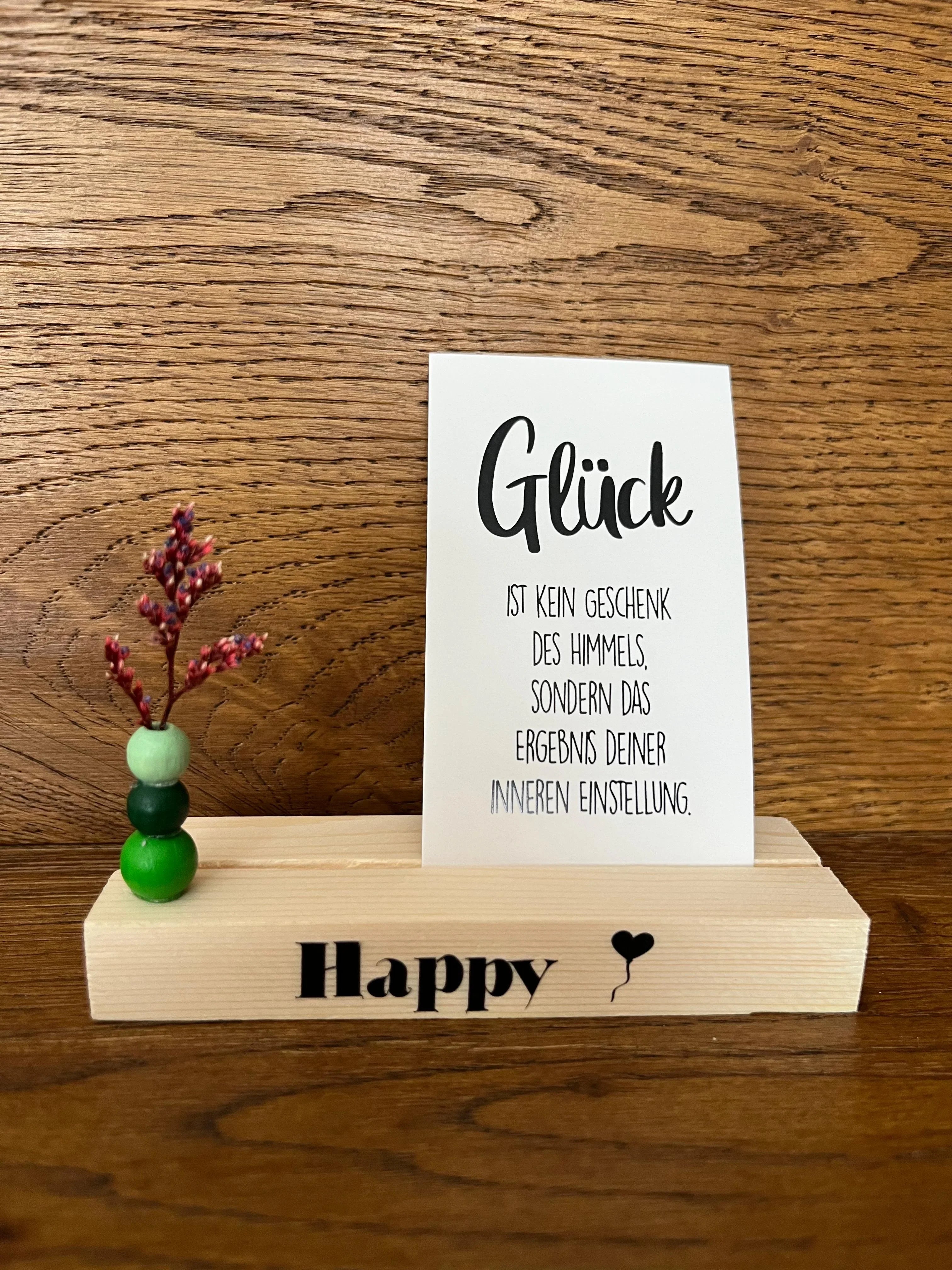 Handgemachte "Mini-Holzbank mit Schriftzug" - Geschenkidee mit Botschaft - Bastelschachtel