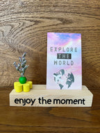 Handgemachte "Mini-Holzbank mit Schriftzug" - Geschenkidee mit Botschaft - Bastelschachtel