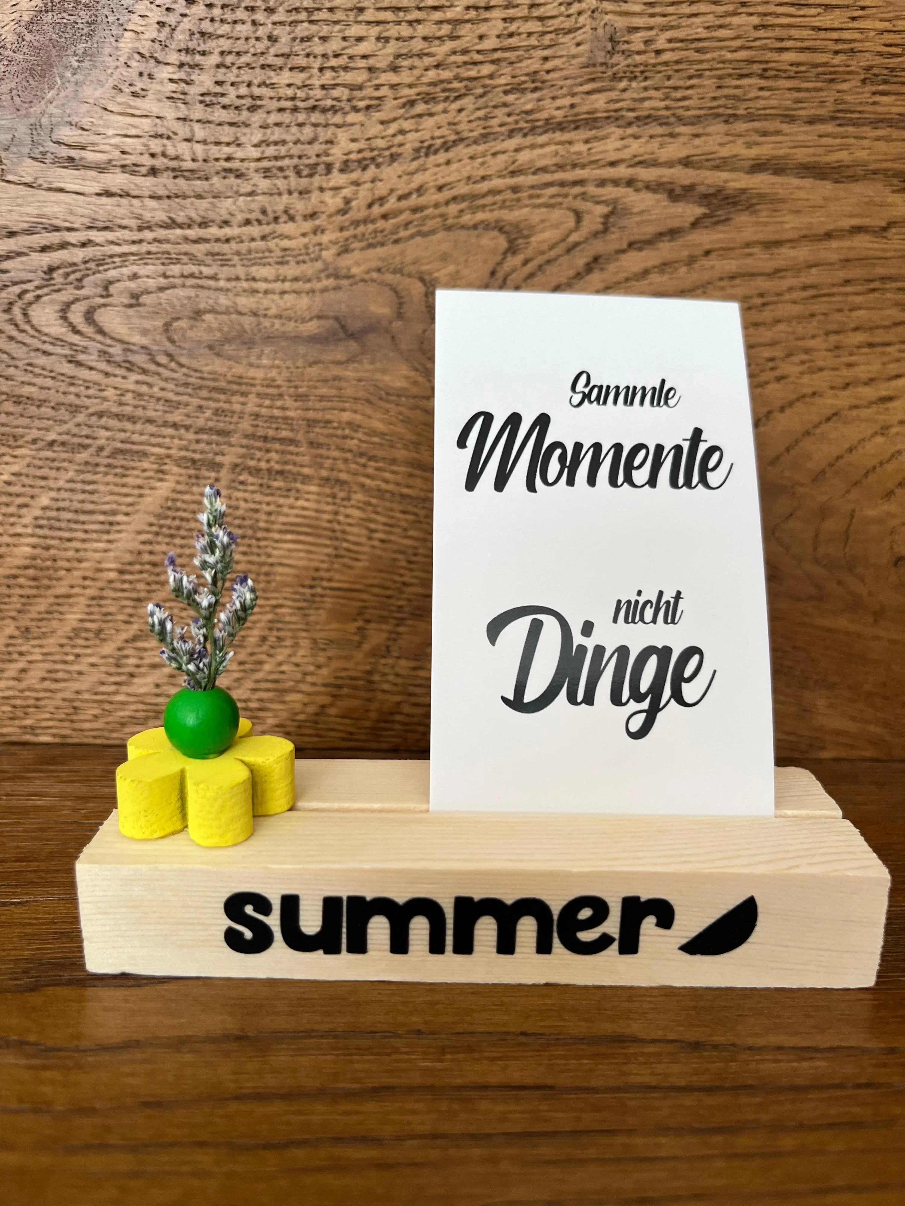 Handgemachte "Mini-Holzbank mit Schriftzug" - Geschenkidee mit Botschaft - Bastelschachtel