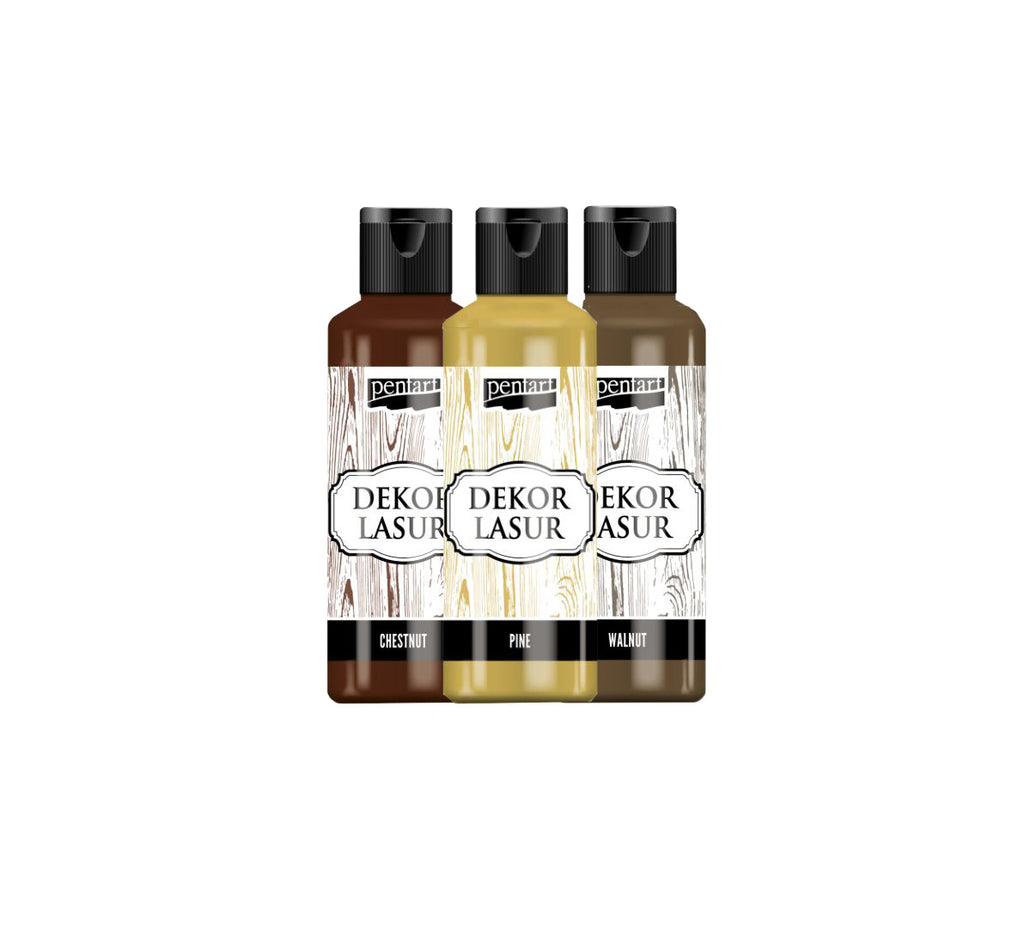 Holzlasur für Innen- und Außenbereich 3x80ml - Set 5. - Bastelschachtel