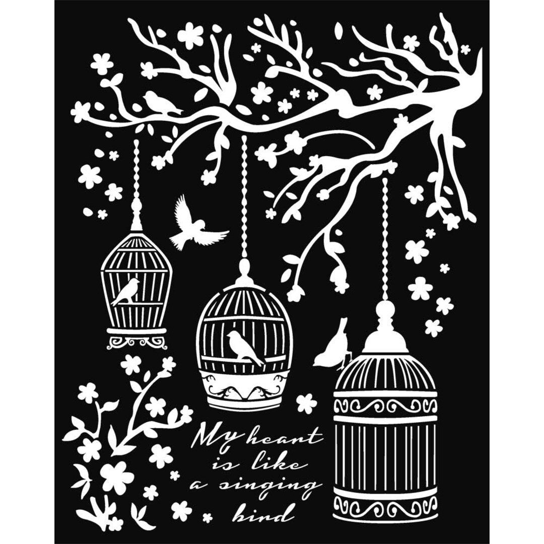 Schablone 20x25cm - Little cages