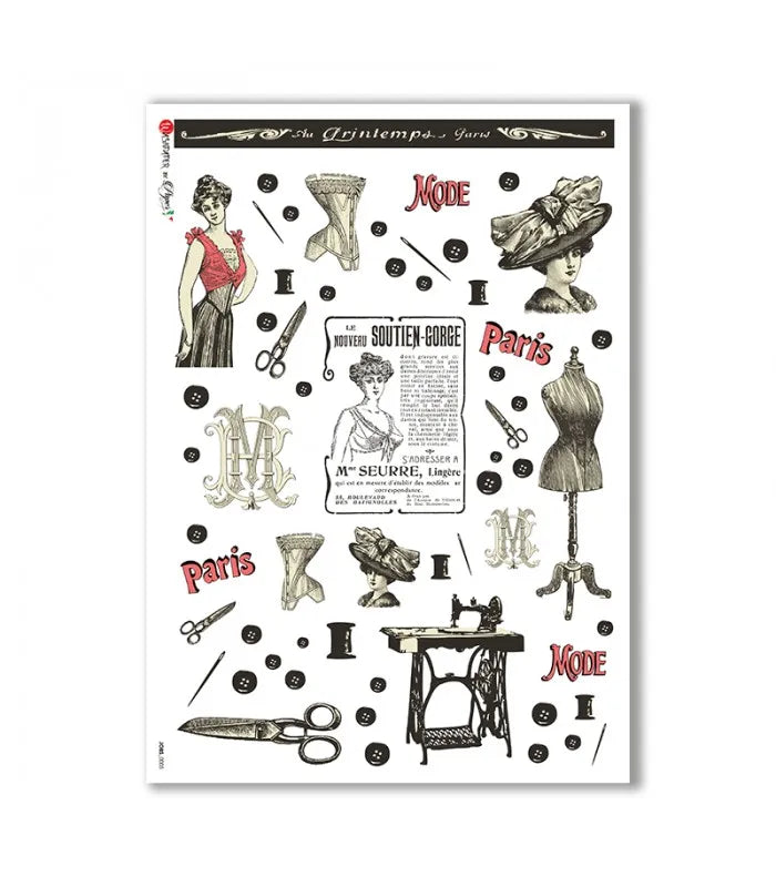 Reispapier -Jobs Schneiderin Mode Paris A5 oder A4