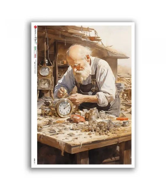 Reispapier -Jobs altes Handwerk Uhrmacher oder A4