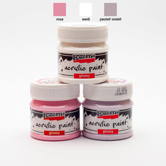 Pentart Acrylfarben Set glänzend 3x50ml - Set 5.