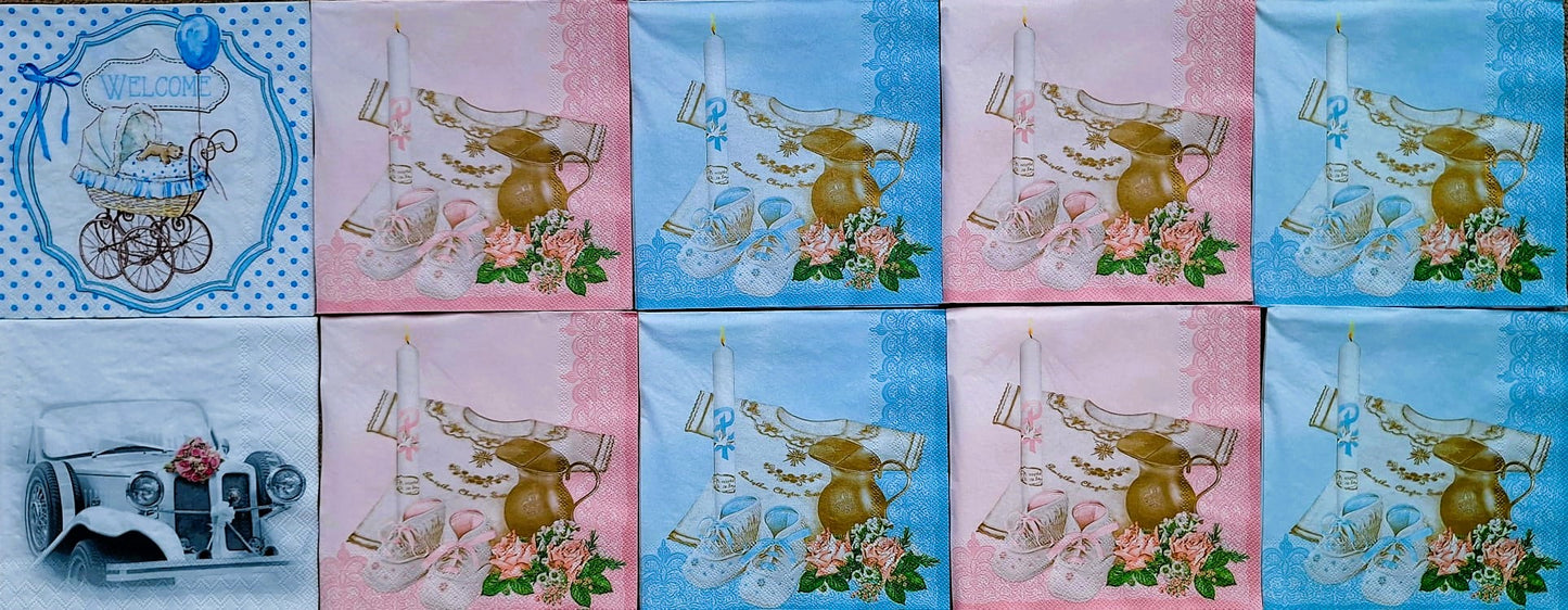 Servietten Set mit Decoupage-Kleber - Kinder
