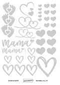 Klebeschablone_004 A6 Herz Mama - Bastelschachtel