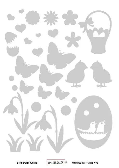 Klebeschablonen im Set A6 Frühling - Bastelschachtel