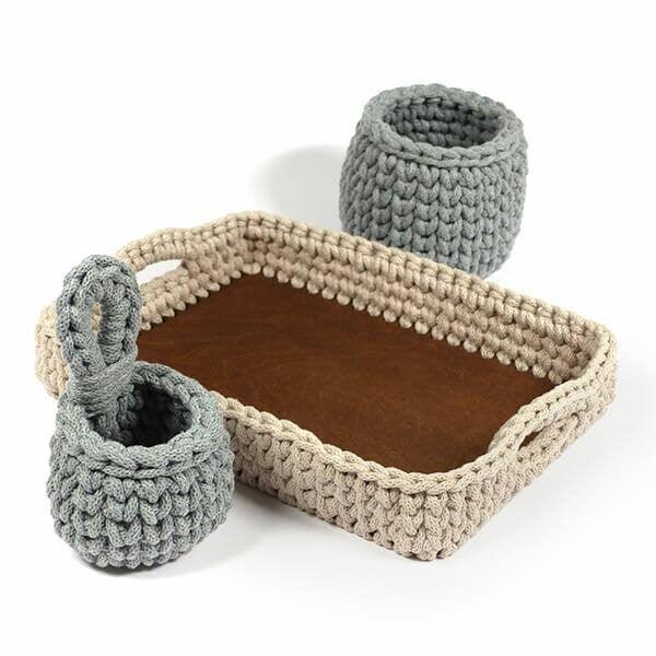 Korbboden Häkelpaket Oval - Bastelschachtel