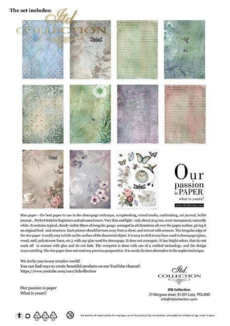 Kreativ Set mit Reisppaier und Schablonen - Bastelschachtel