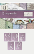 Kreativ Set mit Reisppaier und Schablonen - Bastelschachtel