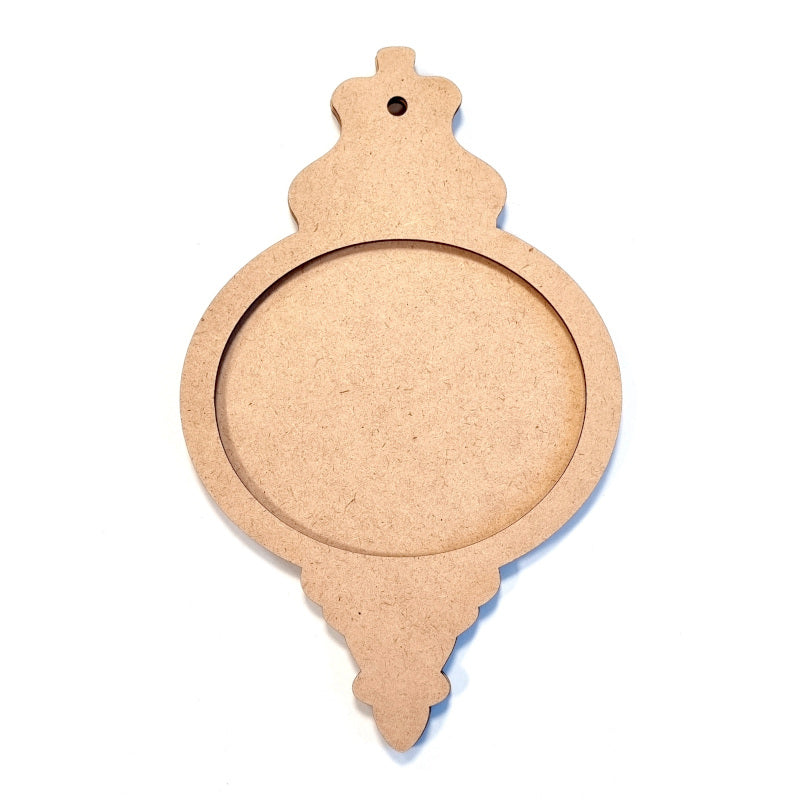 MDF Holzrahmen oval, groß - Bastelschachtel