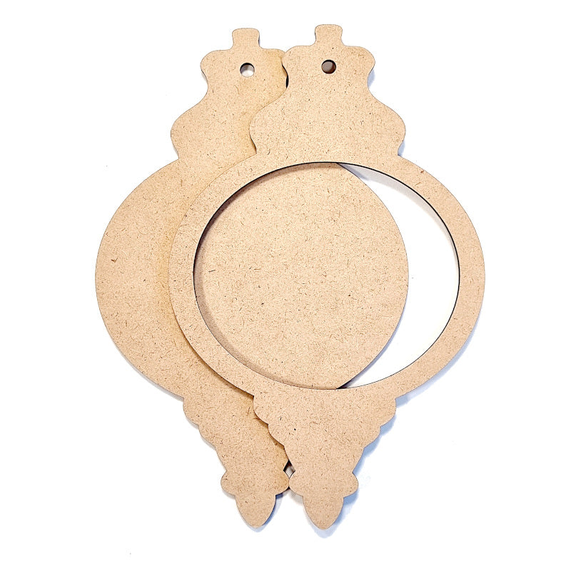 MDF Holzrahmen oval, groß - Bastelschachtel