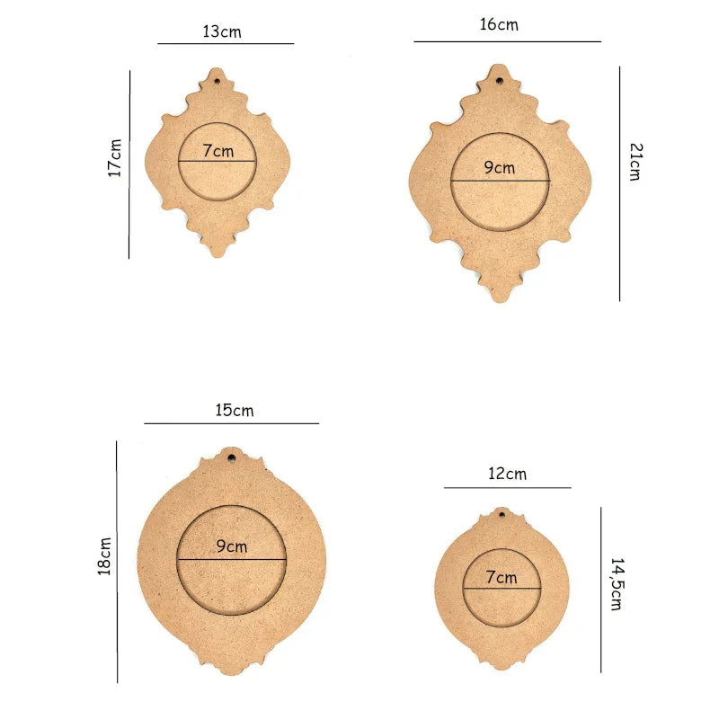 MDF Holzrahmen Set gemischt 4er - Bastelschachtel