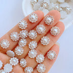 Motiv Halbperlen Blumen pearl - 100 Stück - Bastelschachtel