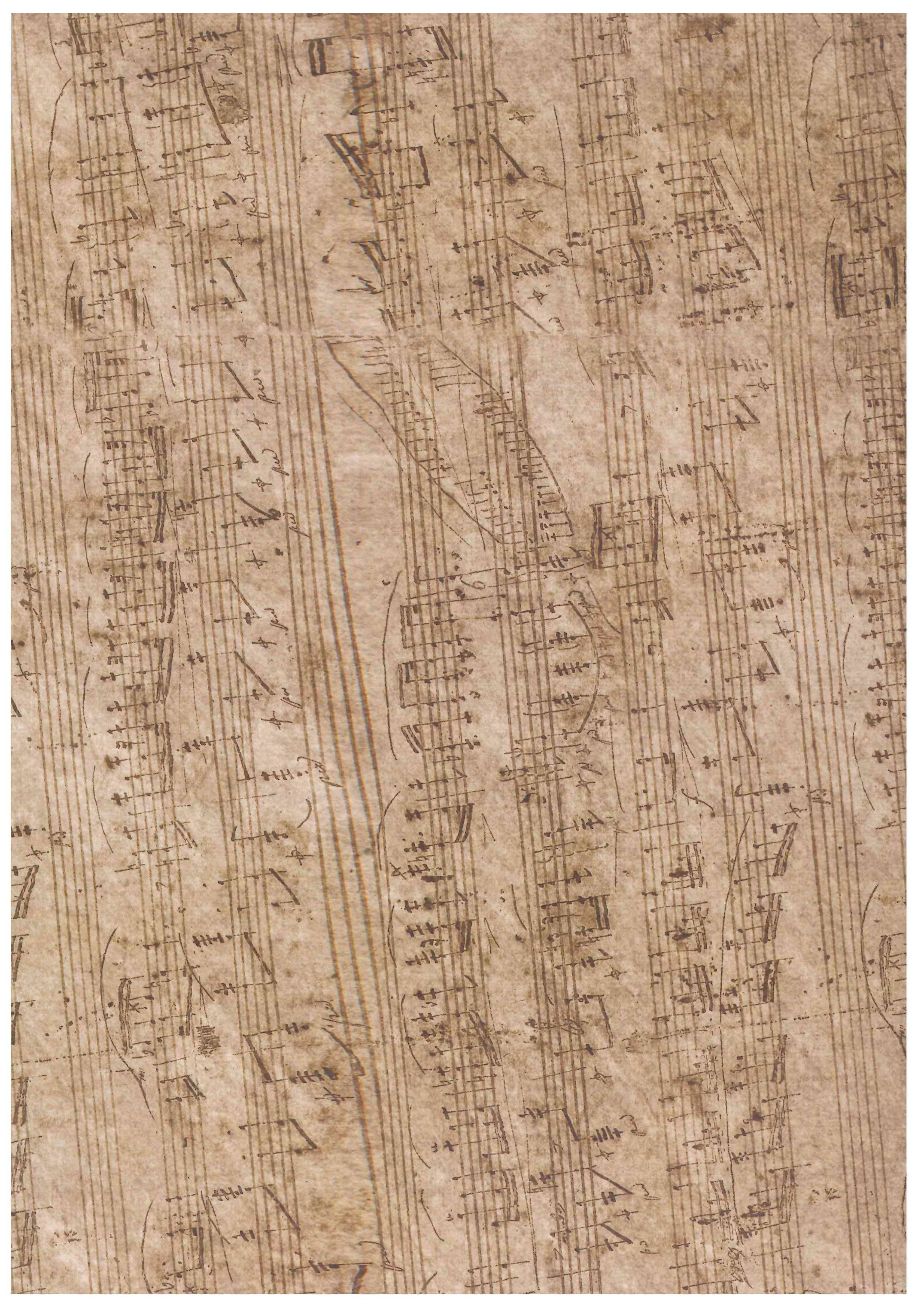 Motivkarton A4 - Vintage Noten - Bastelschachtel