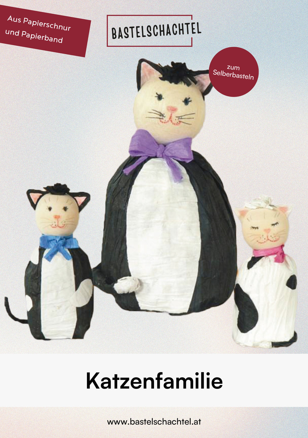 Papierband Set - Katzenfamilie - Bastelschachtel