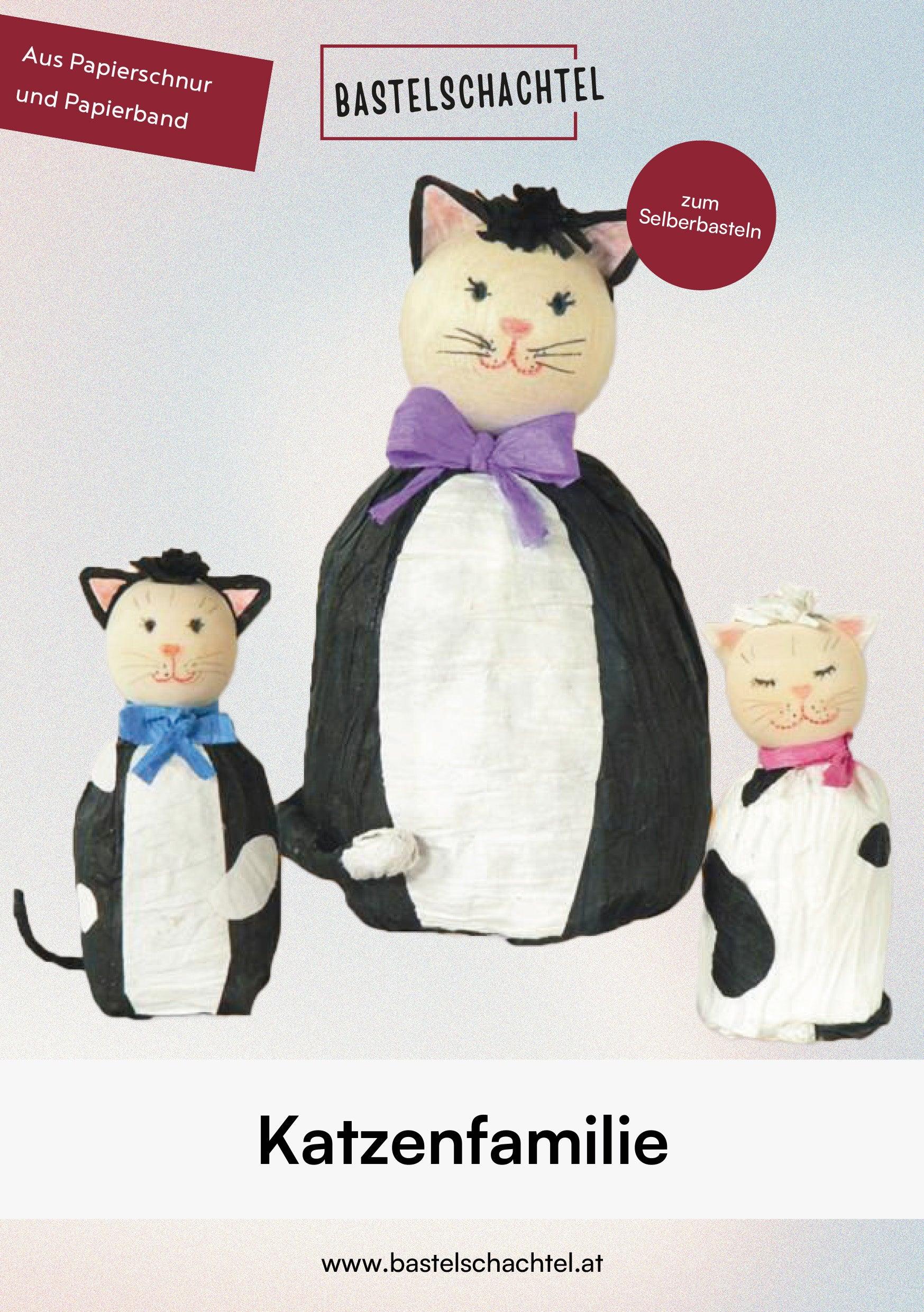 Papierband Set - Katzenfamilie - Bastelschachtel