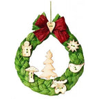 Papierbandset - Weihnachtskranz mit Holzknöpfen - Bastelschachtel