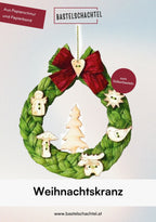 Papierbandset - Weihnachtskranz mit Holzknöpfen - Bastelschachtel