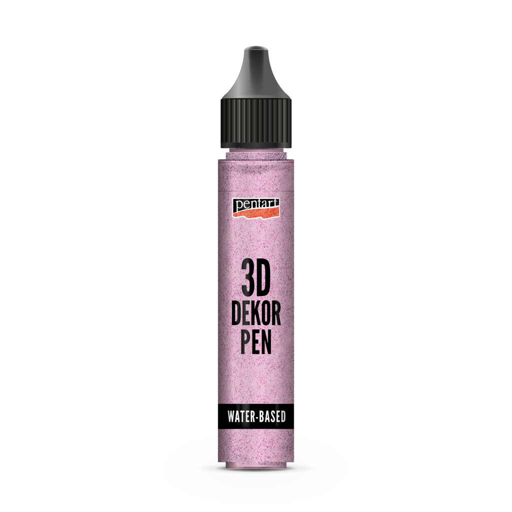 Pentart 3D Decor Pen 30ml - glitter silberrosa - Bastelschachtel