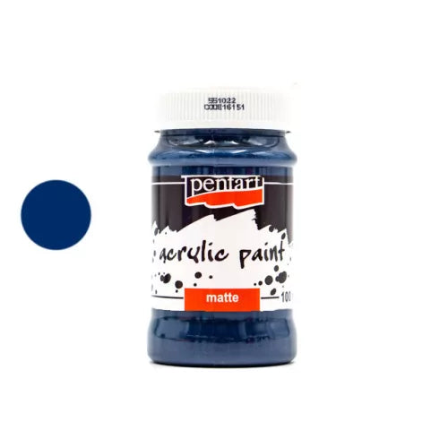 Pentart Acrylfarbe matt 100ml - Indigoblau - Bastelschachtel