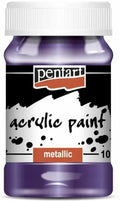 Pentart Acrylfarbe Metallic 100ml - lila - Bastelschachtel