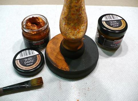 Pentart Antikpaste 4x20ml - gold / umbra / silber / bronze - Bastelschachtel