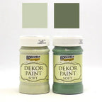 Pentart Dekor Paint Chalky Duoset 2 x 100 ml – Set 14 in Flechtgrün & Khaki Grün. - Bastelschachtel - Dekor Paint Chalky 100ml - PEN-BUND-DPC14