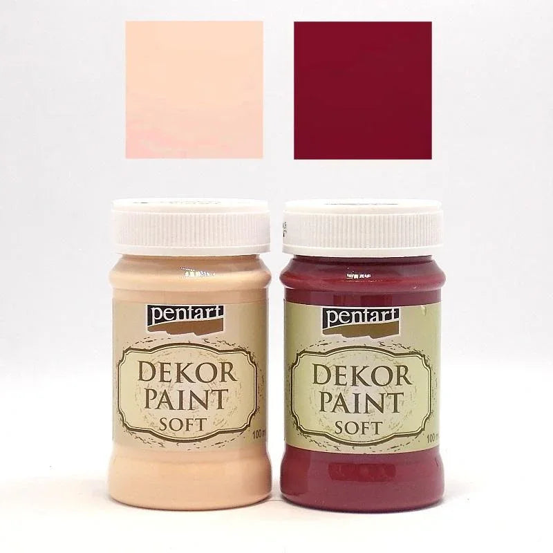 Pentart Dekor Paint Chalky Set 2x100ml - Set 4. - Bastelschachtel - Dekor Paint Chalky 100ml - PEN-BUND-CHAL4